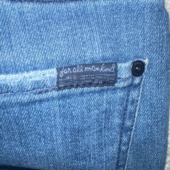 Mens' 7 (Seven) For Mankind Light Denim Slimmy Jeans - Tattered - 33/30 - Picture 11 of 13